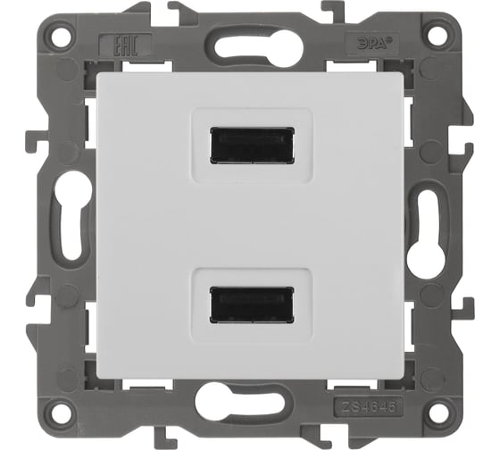 Изображение товара Зарядное устройство USB ЭРА 14-4110-01 230В/5В-2100мА, IP20, Elegance, белый Б0034358