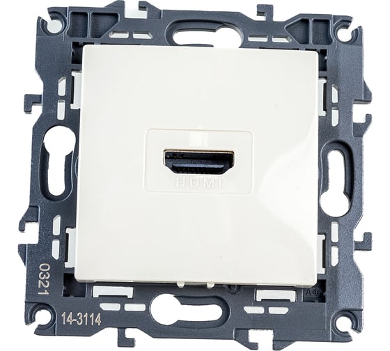 Изображение товара Розетка HDMI ЭРА 14-3114-02 IP20, Elegance, слоновая кость Б0034333
