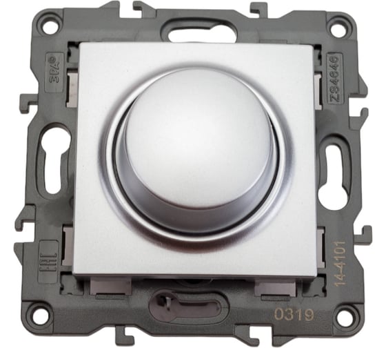 Изображение товара Поворотно-нажимной светорегулятор ЭРА 14-4101-03 400ВА 230В, IP20, Elegance, алюминий Б0034341