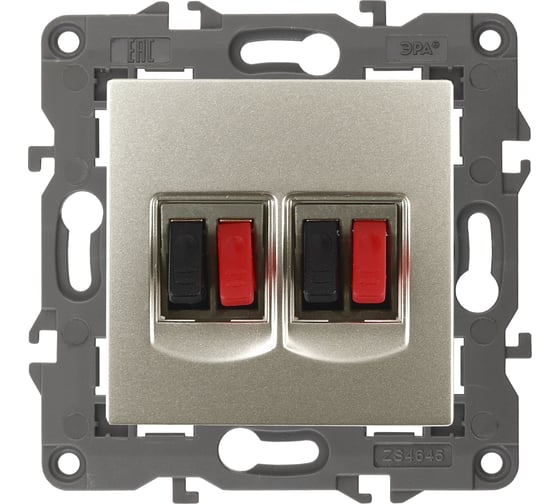 Изображение товара Двойная аудиорозетка ЭРА Elegance IP20, шампань 14-3112-04 Б0034329