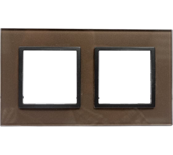 Изображение товара Рамка ЭРА 14-5102-13 на 2 поста, стекло, Elegance, бронза+антрацит Б0034493