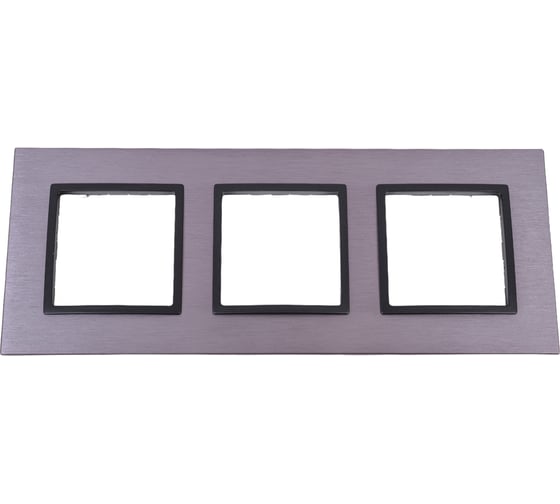 Изображение товара Рамка ЭРА 14-5203-42 на 3 поста, металл, Elegance, титан+антрацит Б0034558
