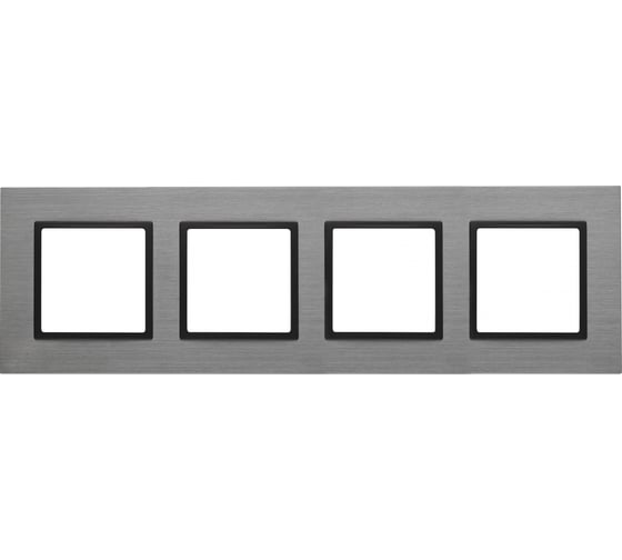 Изображение товара Рамка ЭРА 14-5204-42 на 4 поста, металл, Elegance, титан+антрацит Б0034564
