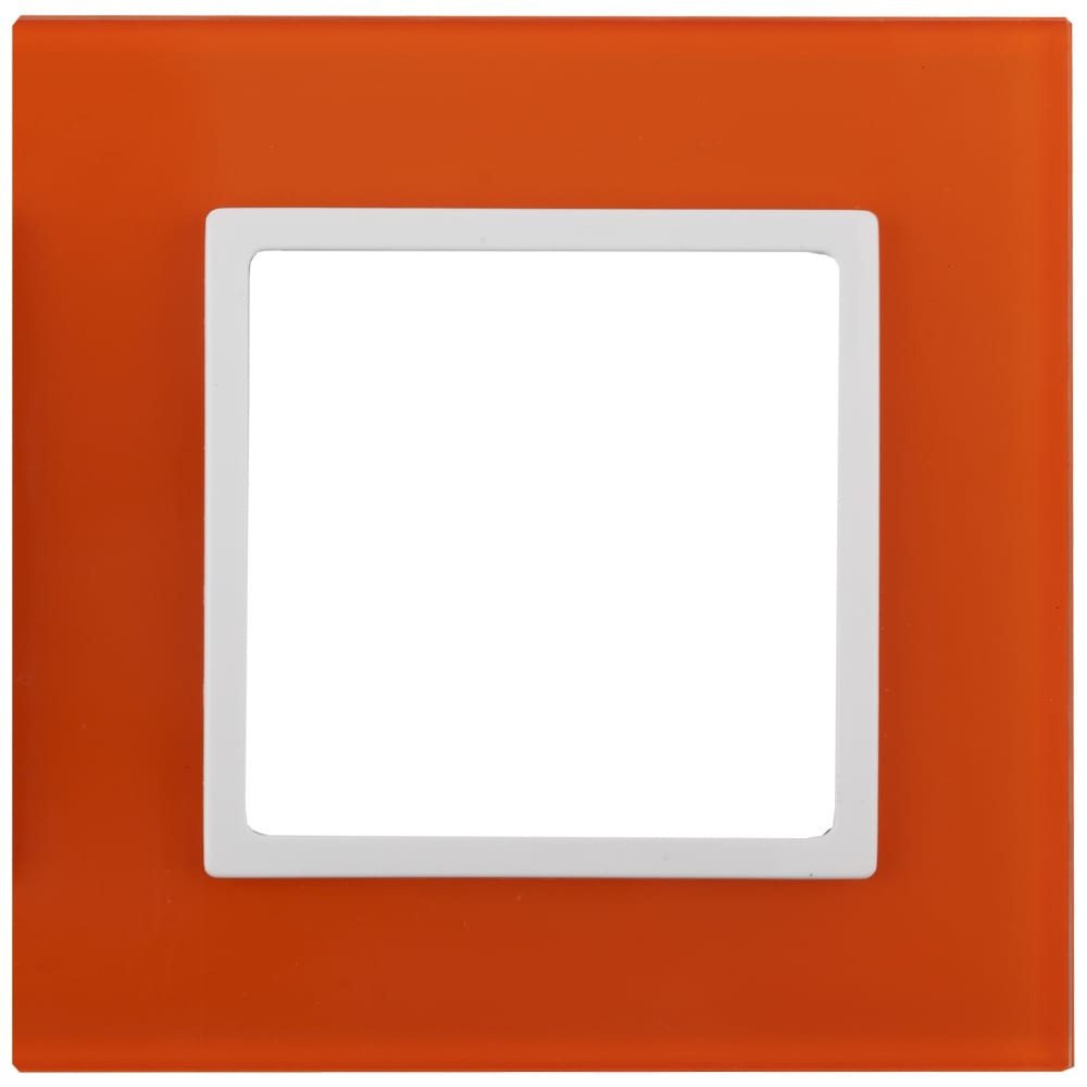 Рамка эра 14-5101-22 на 1 пост, стекло, elegance, оранжевый+белый б0034477 - фото 1