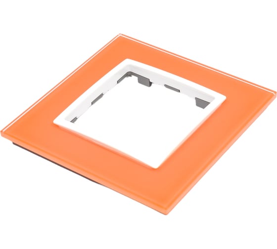 Изображение товара Рамка ЭРА 14-5101-22 на 1 пост, стекло, Elegance, оранжевый+белый Б0034477