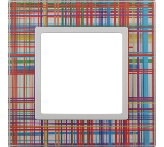 Изображение товара Рамка ЭРА 14-5101-00 на 1 пост, стекло, Elegance, прозрачный+белый Б0034469