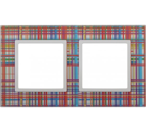 Изображение товара Рамка ЭРА 14-5102-00 на 2 поста, стекло, Elegance, прозрачный+белый Б0034487