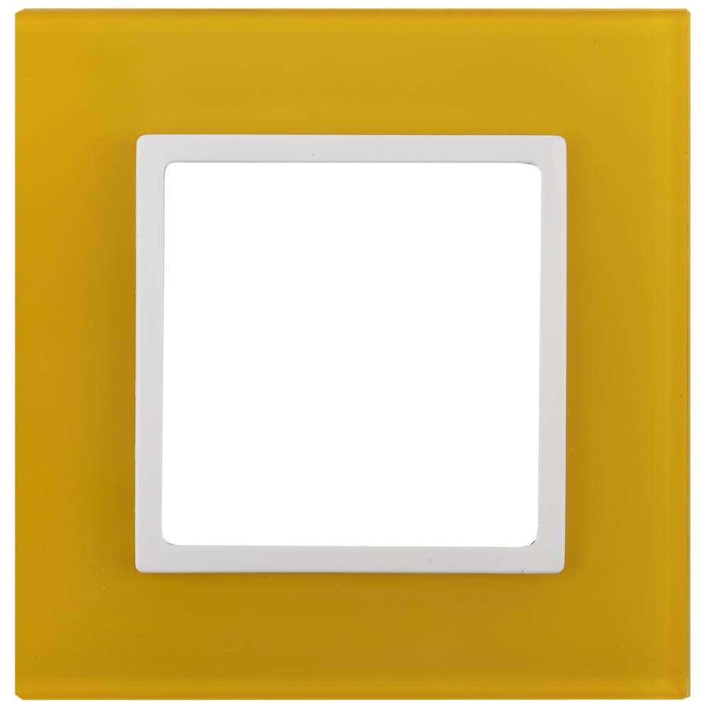 Рамка эра 14-5101-21 на 1 пост, стекло, elegance, жёлтый+белый б0034476