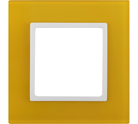 Изображение товара Рамка ЭРА 14-5101-21 на 1 пост, стекло, Elegance, жёлтый+белый Б0034476