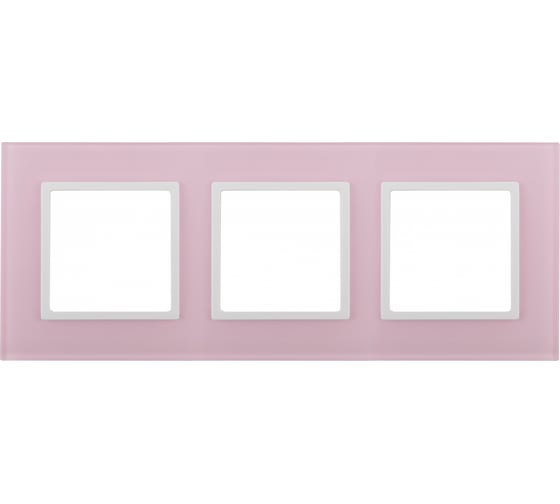 Изображение товара Рамка ЭРА 14-5103-30 на 3 поста, стекло, Elegance, розовый+белый Б0034520