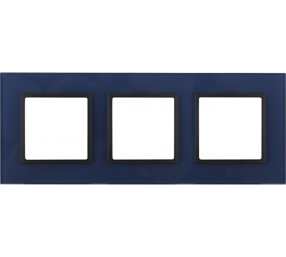 Изображение товара Рамка ЭРА 14-5103-29 на 3 поста, стекло, Elegance, синий+антрацит Б0034519