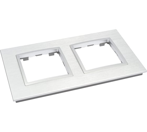 Изображение товара Рамка ЭРА 14-5202-03 на 2 поста, металл, Elegance, алюминий+алюминий Б0034547