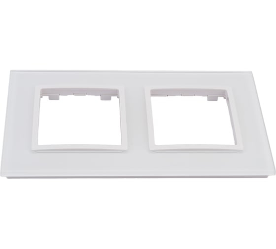 Изображение товара Рамка ЭРА 14-5102-01 на 2 поста, стекло, Elegance, белый+белый Б0034488