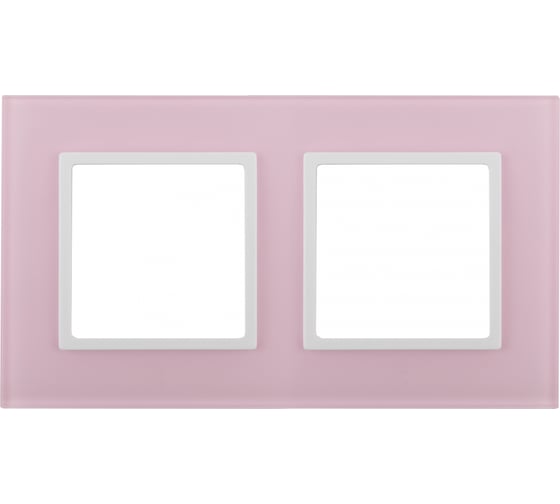 Изображение товара Рамка ЭРА 14-5102-30 на 2 поста, стекло, Elegance, розовый+белый Б0034502