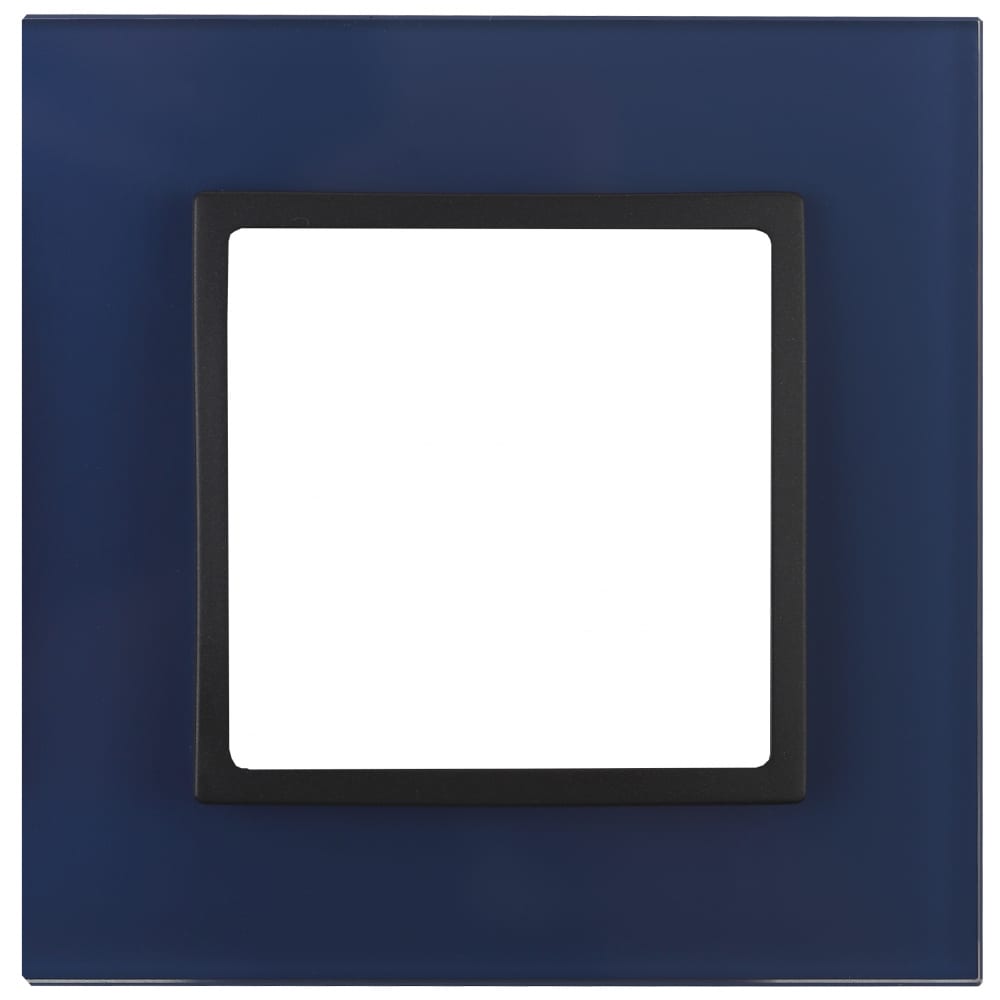Рамка эра 14-5101-29 на 1 пост, стекло, elegance, синий+антрацит б0034483