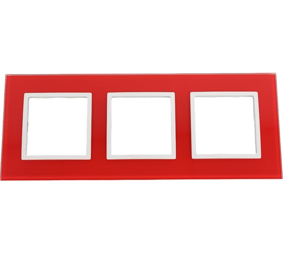 Изображение товара Рамка ЭРА 14-5103-23 на 3 поста, стекло, Elegance, красный+белый Б0034514
