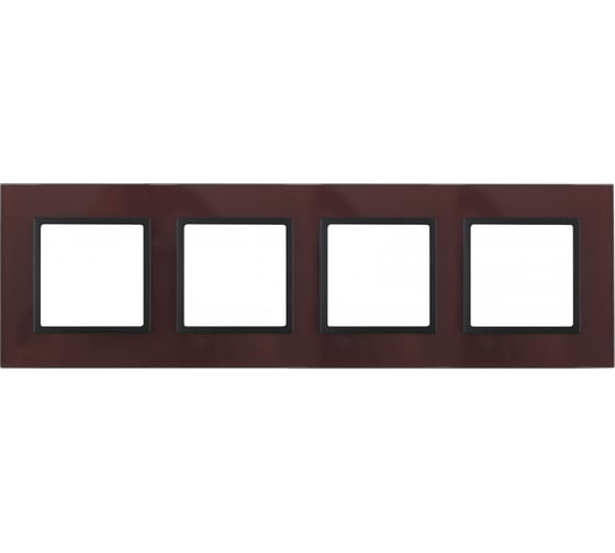 Изображение товара Рамка ЭРА 14-5104-25 на 4 поста, стекло, Elegance, бордо+антрацит Б0034533