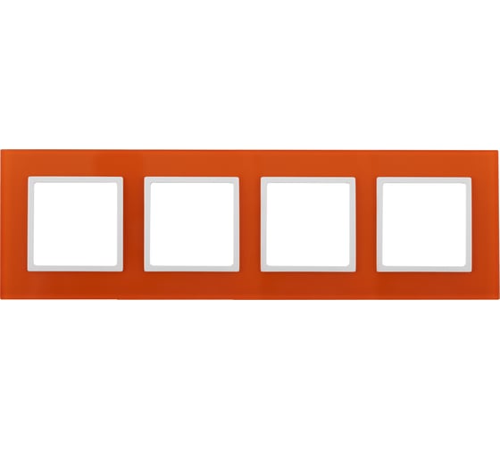 Изображение товара Рамка ЭРА 14-5104-22 на 4 поста, стекло, Elegance, оранжевый+белый Б0034531