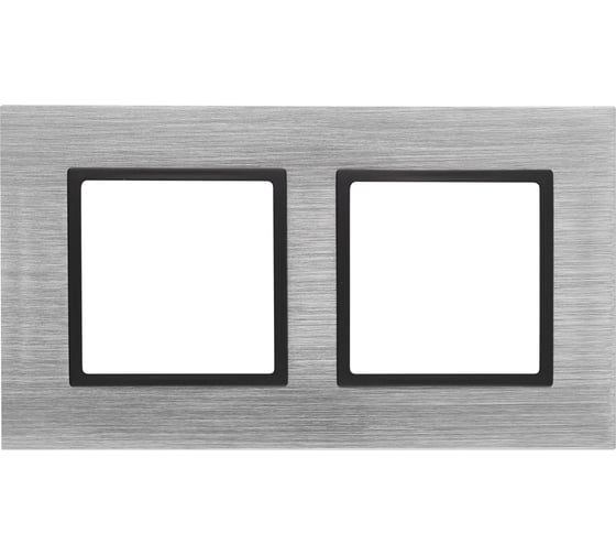 Изображение товара Рамка ЭРА 14-5202-41 на 2 поста, металл, Elegance, сталь+антрацит Б0034551