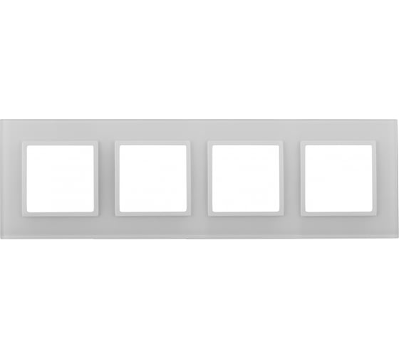 Изображение товара Рамка ЭРА 14-5104-01 на 4 поста, стекло, Elegance, белый+белый Б0034524
