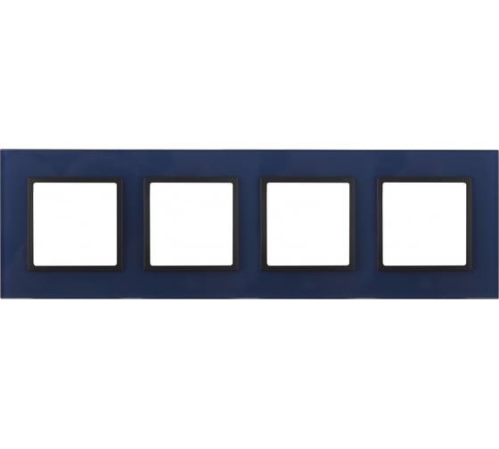 Изображение товара Рамка ЭРА 14-5104-29 на 4 поста, стекло, Elegance, синий+антрацит Б0034537