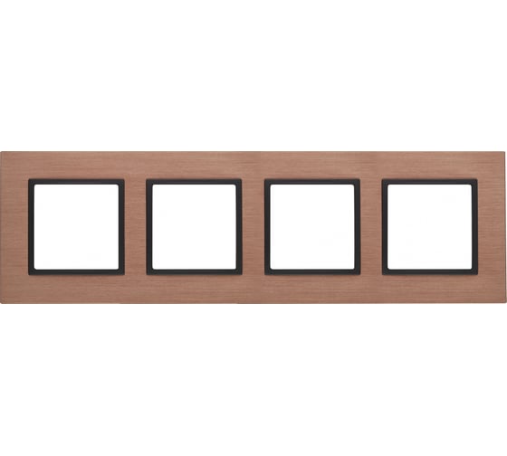 Изображение товара Рамка ЭРА 14-5204-14 на 4 поста, металл, Elegance, медь+антрацит Б0034562