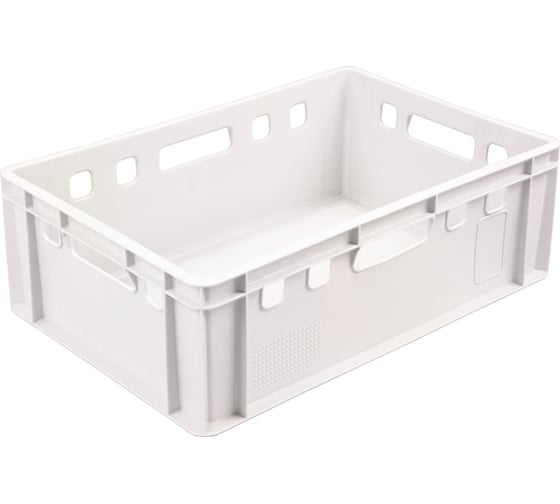 Изображение товара Ящик п/э 600х400х200 сплошной, белый, морозостойкий Тара.ру Е2 01682