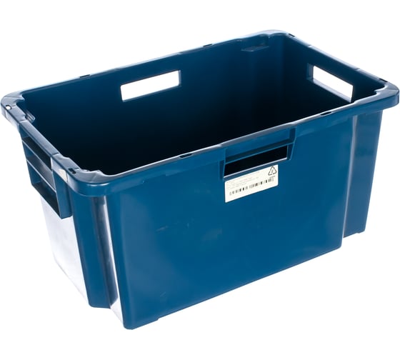 Изображение товара Мясной ящик п/э 600х400х300 сплошной синий Тара.ру 19570
