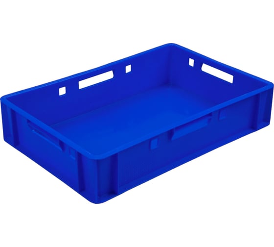Изображение товара Мясной ящик п/э сплошной 600х400х120 синий Тара.ру Е1 07721