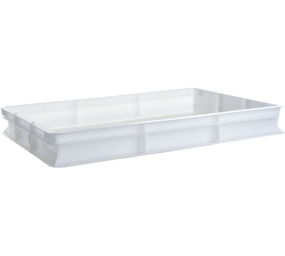 Изображение товара Сплошной ящик п/э 600x400x75 белый морозостойкий Тара.ру 00873