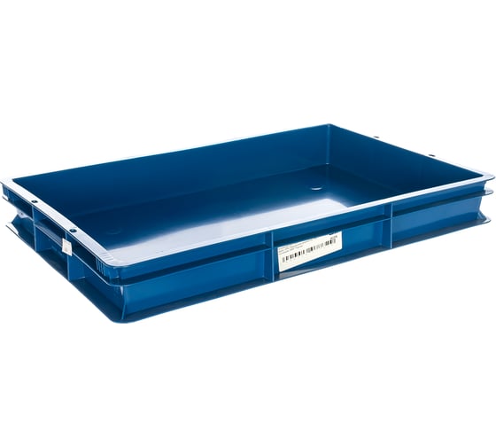 Изображение товара Сплошной ящик п/э 600x400x75 синий Тара.ру 07732