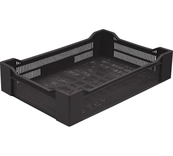 Изображение товара Ягодный ящик п/э 600х400х135 черный Тара.ру 03662