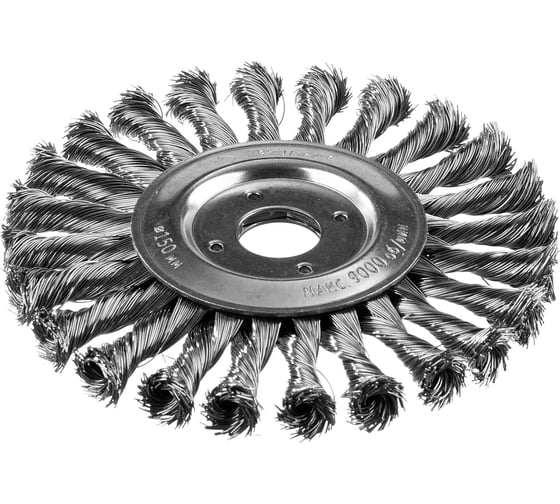 Изображение товара Щетка дисковая (150х22 мм; плетеные пучки стальной проволоки 0.5 мм) ЗУБР 35190-150_z02