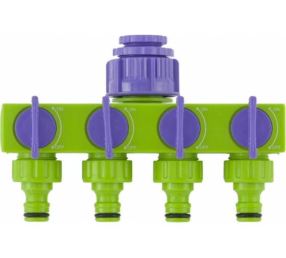 Изображение товара Разветвитель четырёхканальный 1/2"-3/4", регулируемый PALISAD 66425