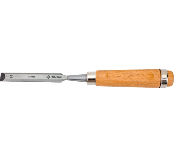 Изображение товара Стамеска-долото с деревянной ручкой, хромованадиевая, 14мм Зубр ЭКСПЕРТ 18096-14