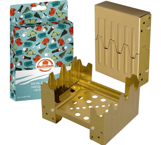 Изображение товара Твердотопливная складная печь МУЛЬТИДОМ Компакт размер 12x9,5x3 см VL84-208