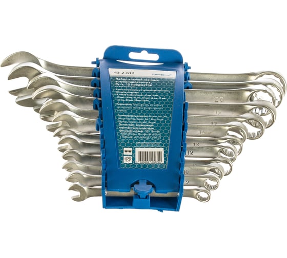 Изображение товара Набор гаечных комбинированных ключей РемоКолор Cr-v, матовая полировка, 12 предметов 43-2-612