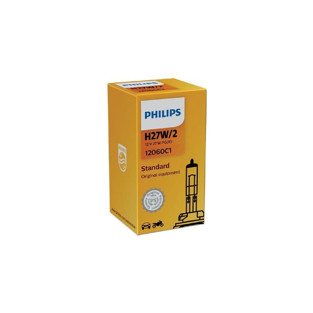 Изображение товара Автолампа Philips H27W HALOGEN 12V 27W PGJ13 для авто освещения