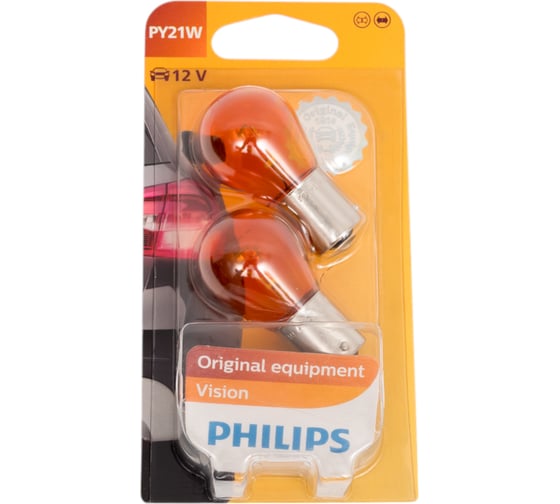 Изображение товара Автолампа PHILIPS PY21W BAU15s YELLOW, 2шт 12V ,1,10 12496NAB2