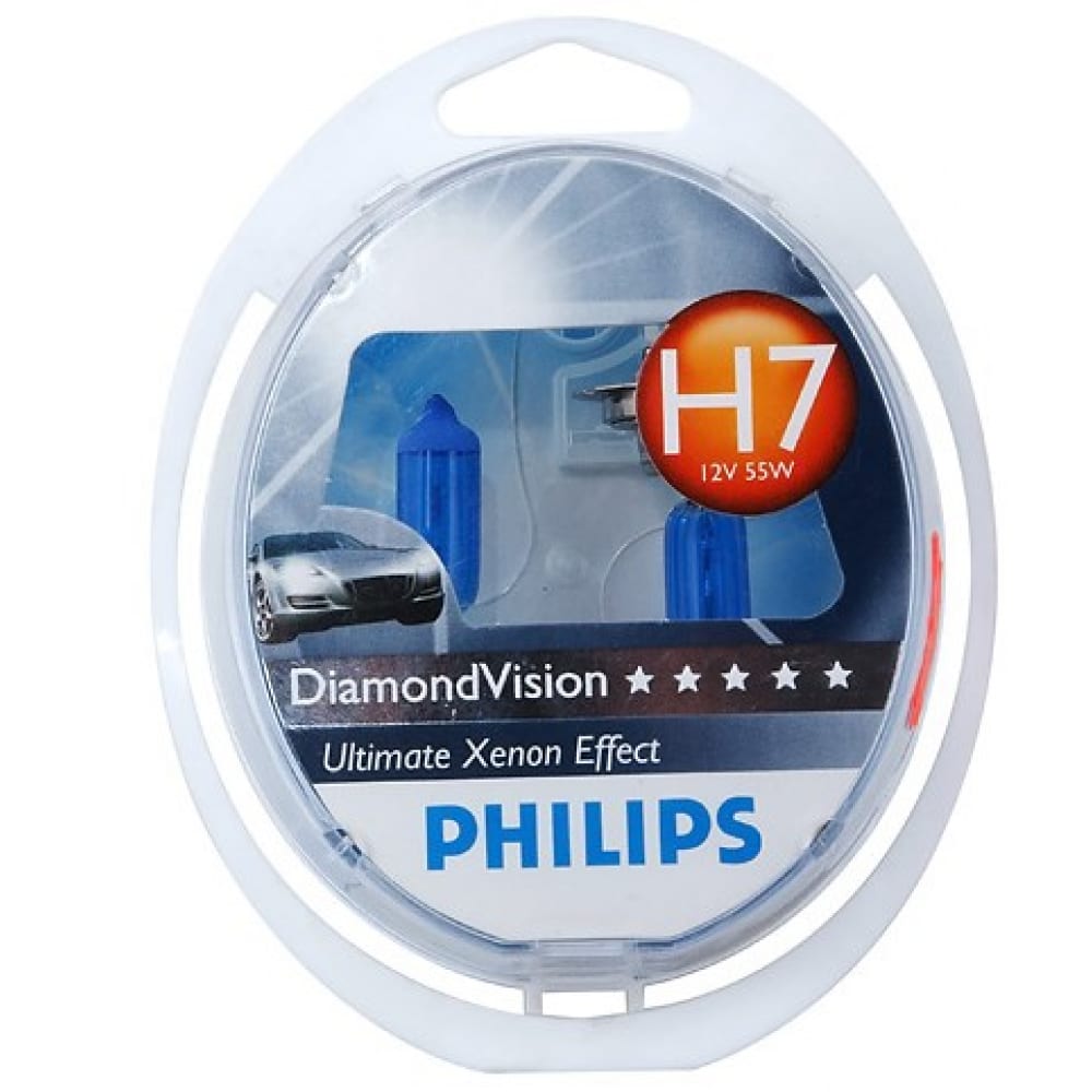 фото Автолампа, 2шт. philips h7 55 px26d diamond vision 5000k 12v ,1,5,30 hit 12972dvs2