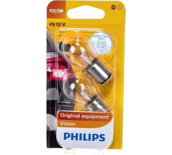 Изображение товара Автолампа PHILIPS P21,5W BAY15d, 2шт 12V ,1,10 12499B2 652028