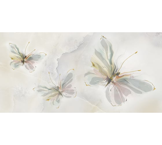 Изображение товара Декор Beryoza Ceramica ВК Оникс бабочка 3 салатный, 250x500x8 мм, 1 шт. ТГ-00003851