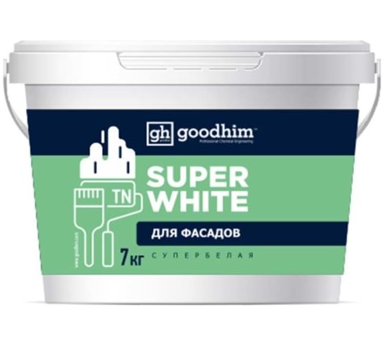 Изображение товара Краска, TN стандарт, супербелая - 7кг, готовый раствор Goodhim 9359