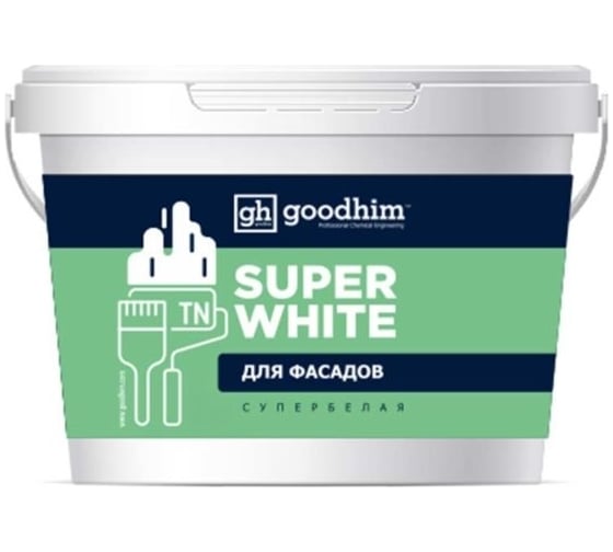 Изображение товара Краска, TN стандарт, супербелая - 14кг, готовый раствор Goodhim 9366