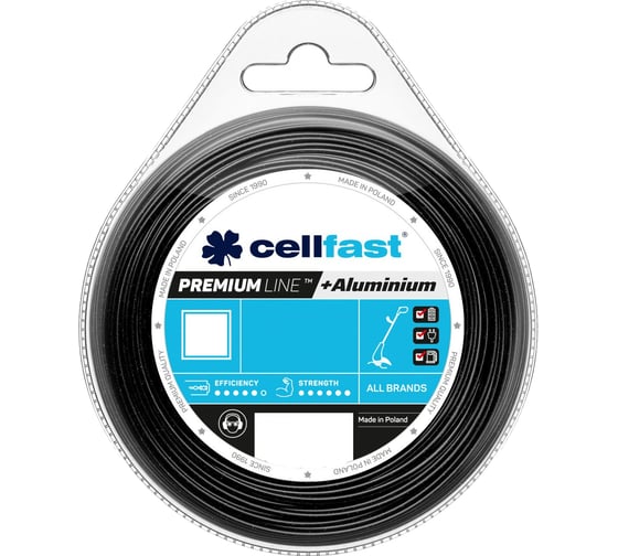 Изображение товара Леска PREMIUM (2 мм; 15 м; квадрат) для триммеров Cellfast 35-042