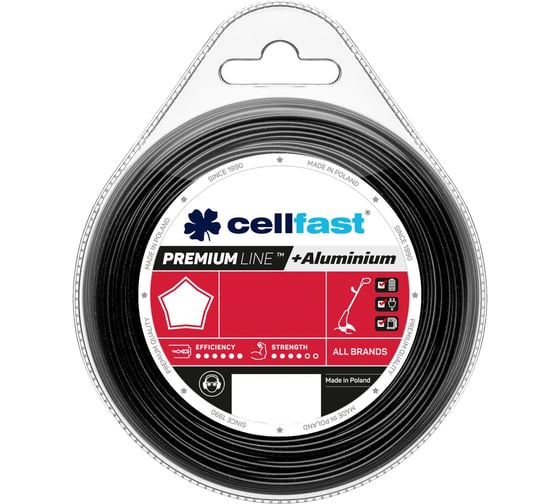 Изображение товара Леска PREMIUM (3 мм; 15 м; звездочка) для триммеров Cellfast 35-056