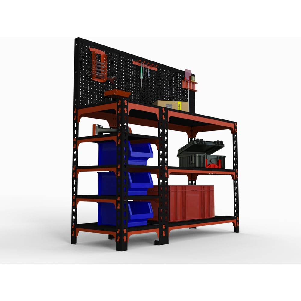 Изображение товара Стол-верстак Металекс 950x1200x500 со стойками и перфопанелью