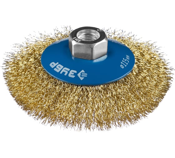 Изображение товара Щетка коническая (115 мм; М14; витая латунированная стальная проволока 0.3 мм) для УШМ 35267-115_z02