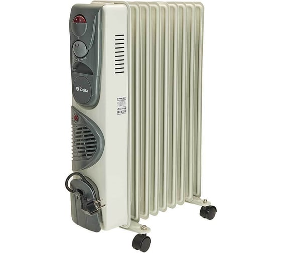 Изображение товара Масляный обогреватель DELTA D07F-9, 2000Вт, с вентилятором, 9 секций Р1-00014244