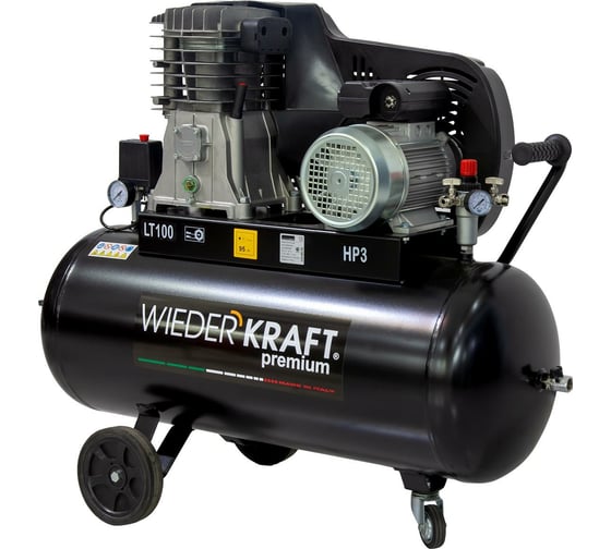 Изображение товара Воздушный ременной компрессор 100л 453л/мин WIEDERKRAFT WDK-91053